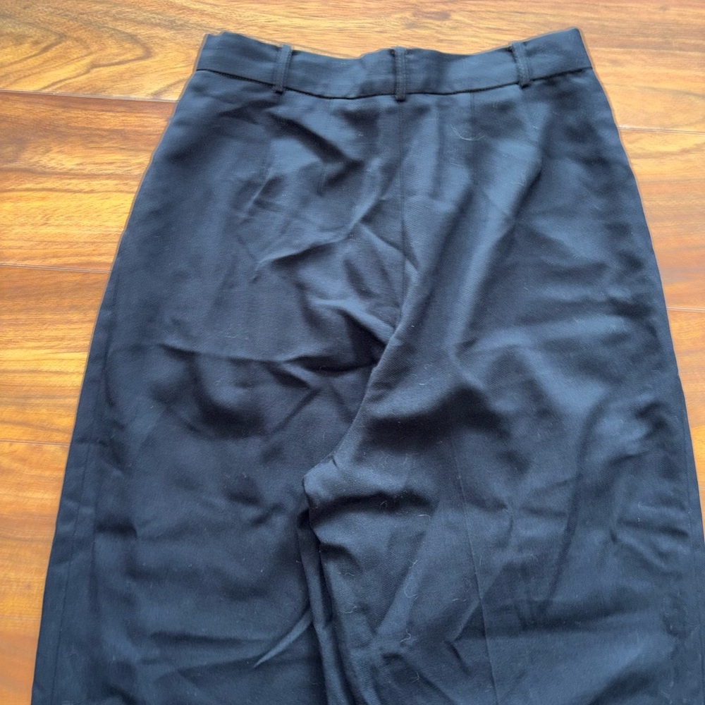 Vintage Eddie Bauer Black Wide-Leg Pleated Wool Trousers - Picture 5 of 5